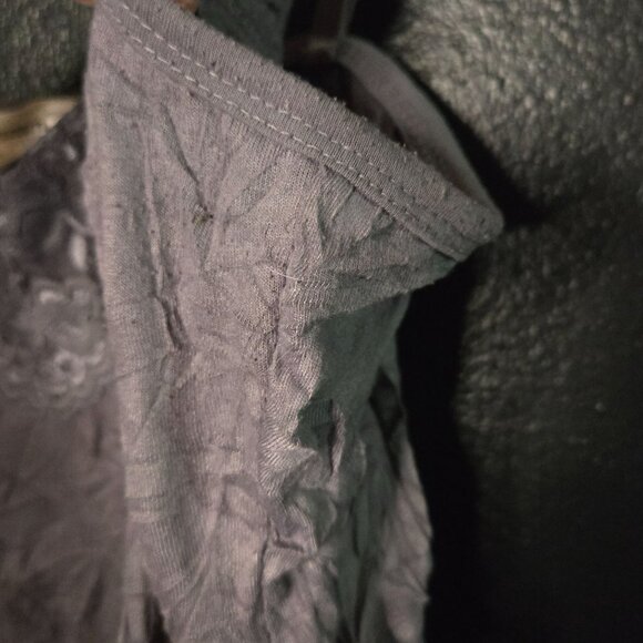 Y2K 2000s Women's Fairy Grunge Crinkle Gray Lace Trim XL Cami Tank Top - Picture 6 of 9